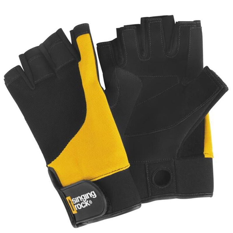 SINGING ROCK Falconer 3/4 Gloves black/yellow